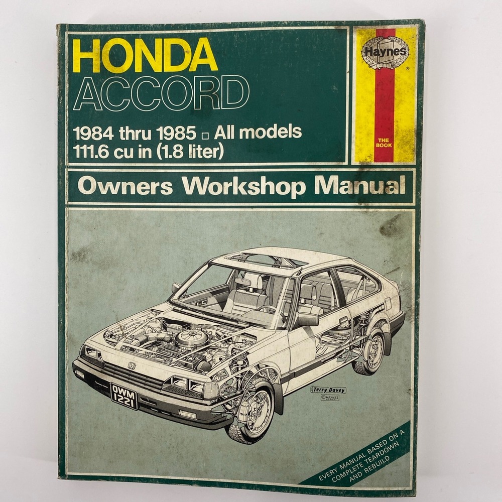 Haynes Honda Accord 1984 1985 Owners Workshop Manual 1.8L Sedan Hatchback Vtg